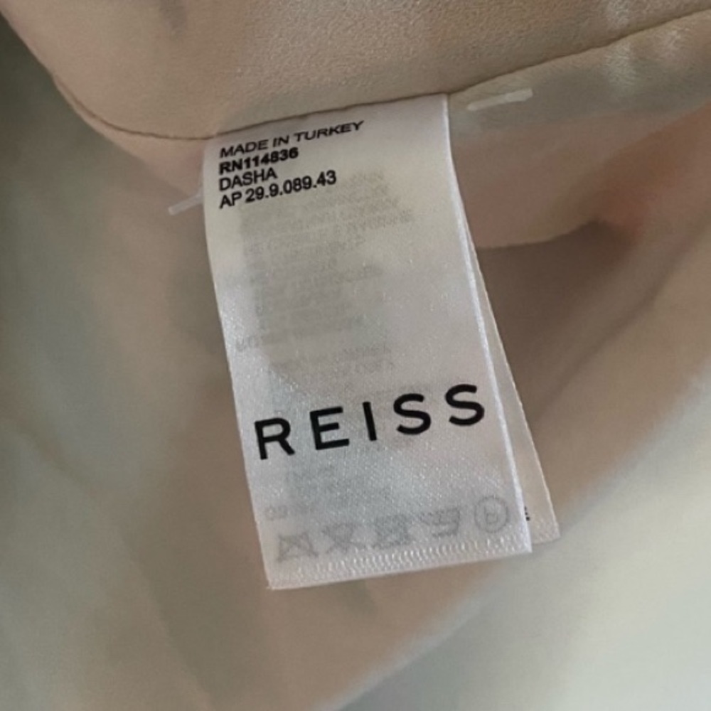 New! Reiss Sasha long sleeve plaid check dress grey white 2839 - Picture 7 of 14